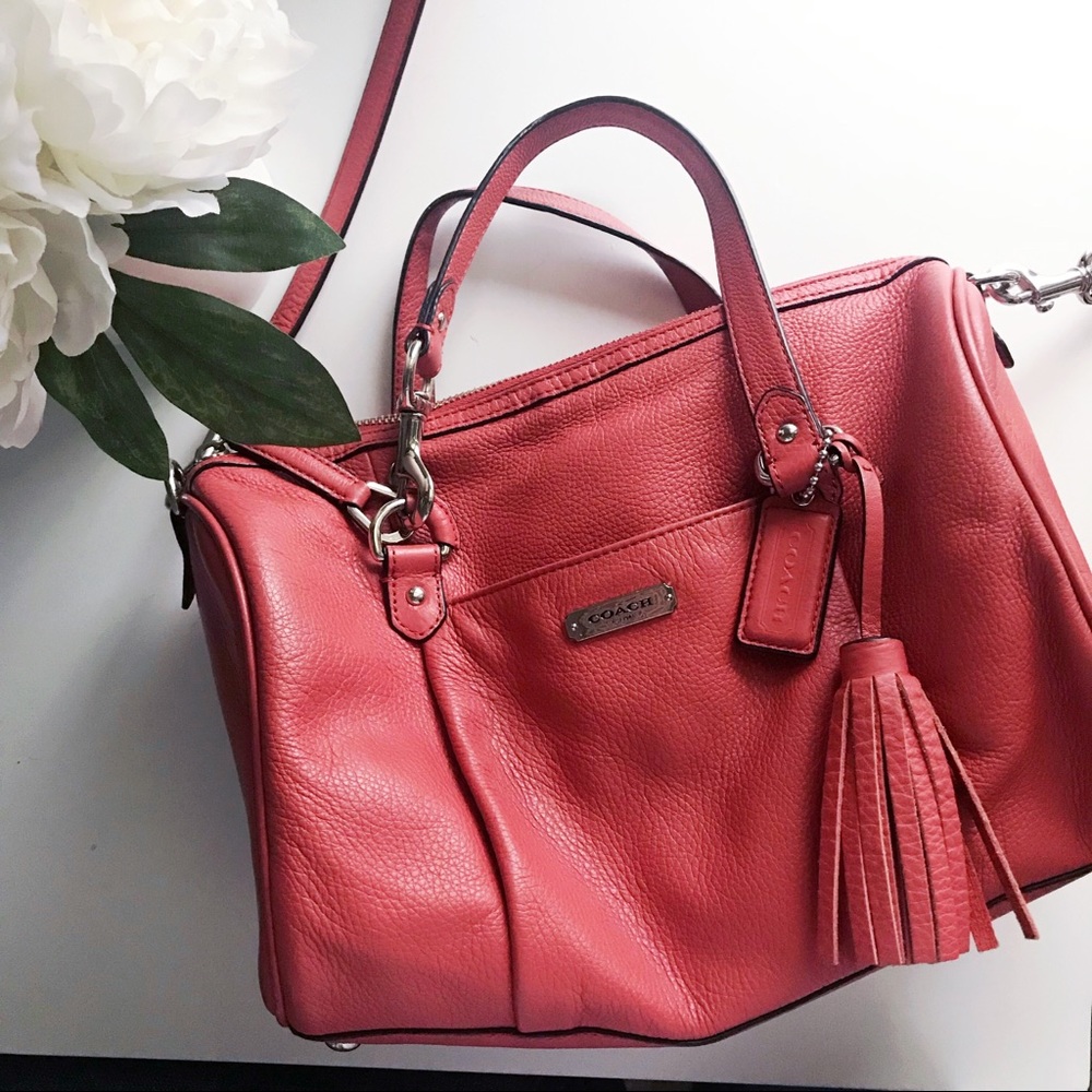Coral Coach medium crossbody bag